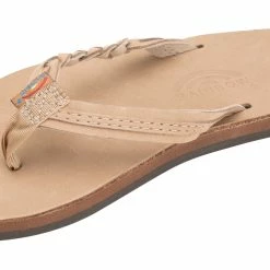 Hot Sale 🌟 Rainbow 🩴 Sandals Rainbow Kid's Flirty Braidy Sierra Brown Flip Flops 😍