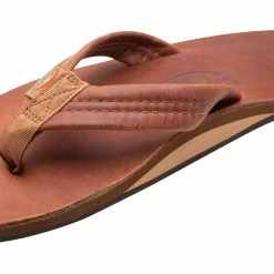 New ⭐ Rainbow 🩴 Sandals Rainbow Men's Luxury Leather Tahitian Tan Flip Flops 🌟