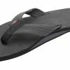 Outlet 🔔 Rainbow 🩴 Sandals Rainbow Men's Single Layer Premier Leather 1" Strap Black 💯