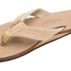 Promo 🤩 Rainbow 🩴 Sandals Rainbow 👩 Women's Single Layer Premier Leather 1" Strap Sierra Brown 🔔