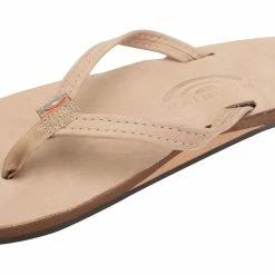 Deals 👏 Rainbow 🩴 Sandals Rainbow 👩 Women's Single Layer Premier Leather Narrow Strap Sierra Brown 😉