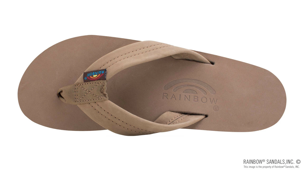 New ๐ Rainbow ๐ฉด Sandals Rainbow ๐ฉ Women's Double Layer Premier Leather 1" Strap Dark Brown ๐ฏ - Image 3