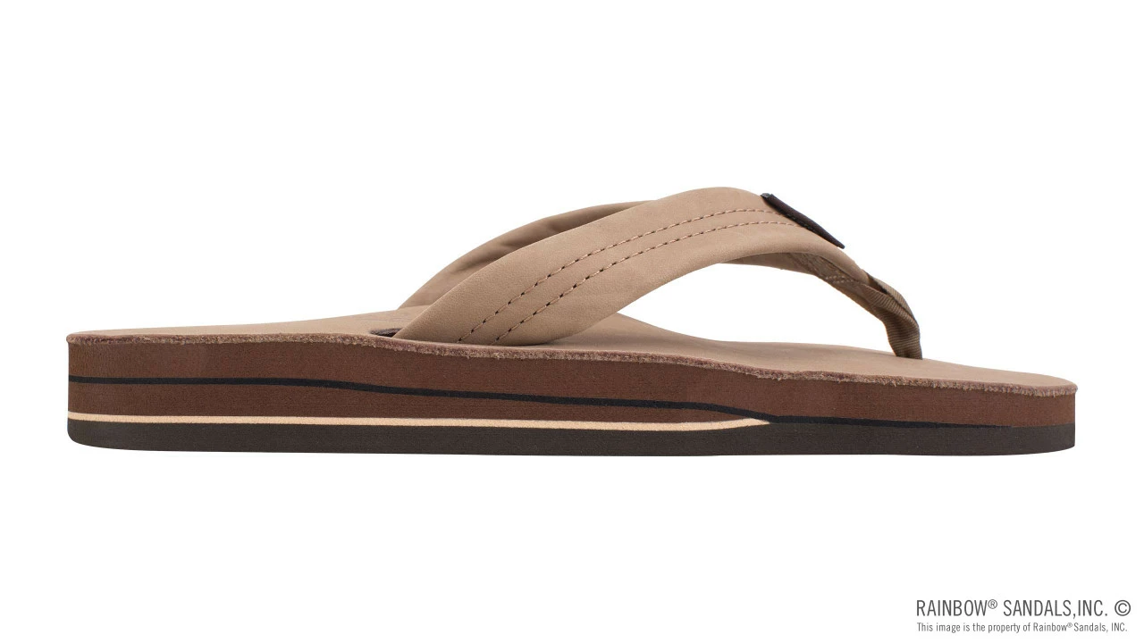 New ๐ Rainbow ๐ฉด Sandals Rainbow ๐ฉ Women's Double Layer Premier Leather 1" Strap Dark Brown ๐ฏ - Image 4