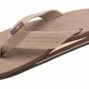 New 🎉 Rainbow 🩴 Sandals Rainbow 👩 Women's Double Layer Premier Leather 1" Strap Dark Brown 💯