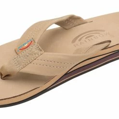 Budget ❤️ Rainbow 🩴 Sandals Rainbow 👩 Women's Double Layer Premier Leather 1" Strap Sierra Brown 👍