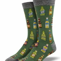 Wholesale ⌛ Socksmith Men's 99 Bottles 🧦 Socks - Green Heather 😍