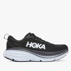 Deals ⭐ Hoka Men's Bondi 8 Wide Running 👞 Shoe Black/White 😍