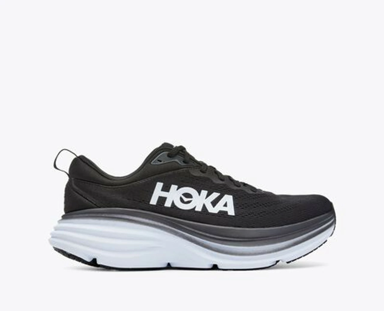 Deals โญ Hoka Men's Bondi 8 Wide Running ๐ Shoe Black/White ๐