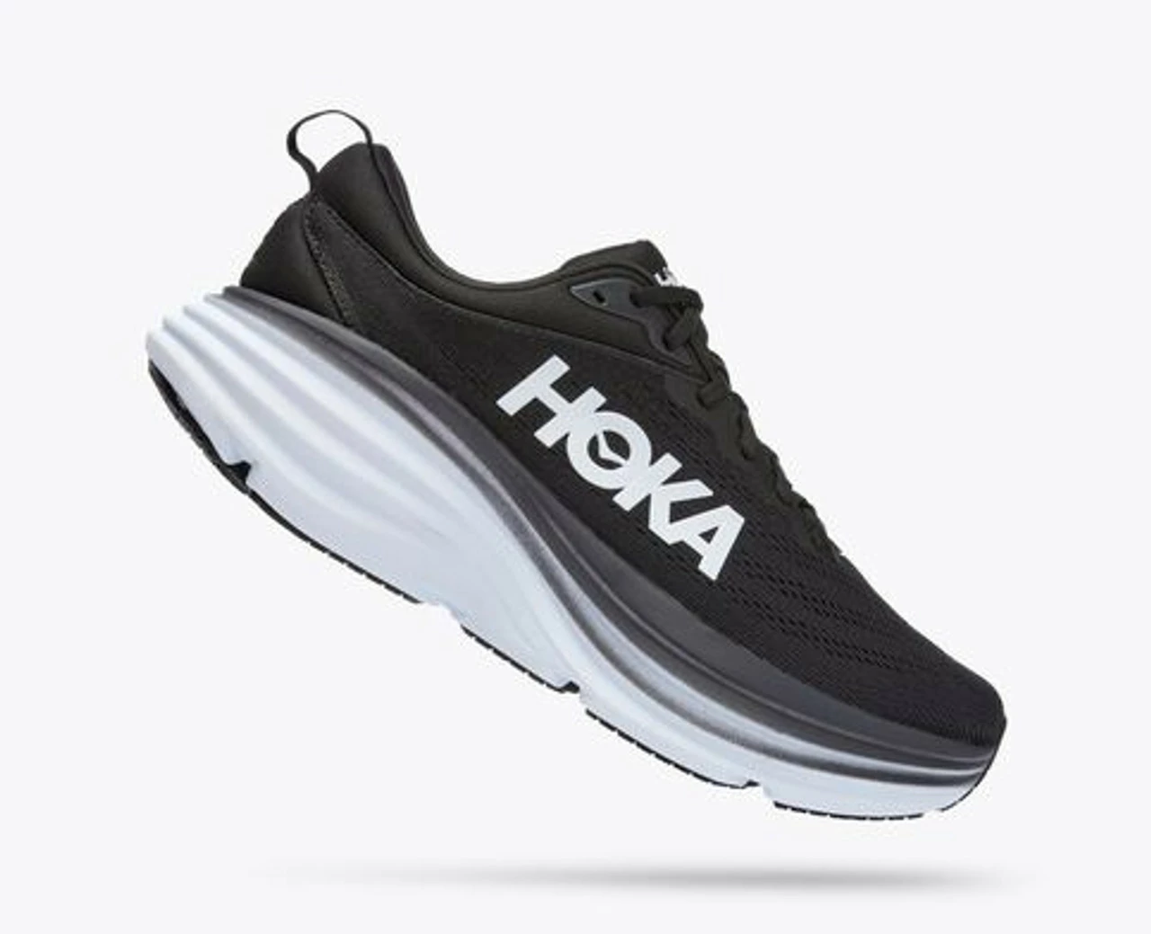 Deals โญ Hoka Men's Bondi 8 Wide Running ๐ Shoe Black/White ๐ - Image 3