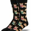 Cheap 😀 Socksmith Men's Corgi 🧦 Socks - Black ⭐