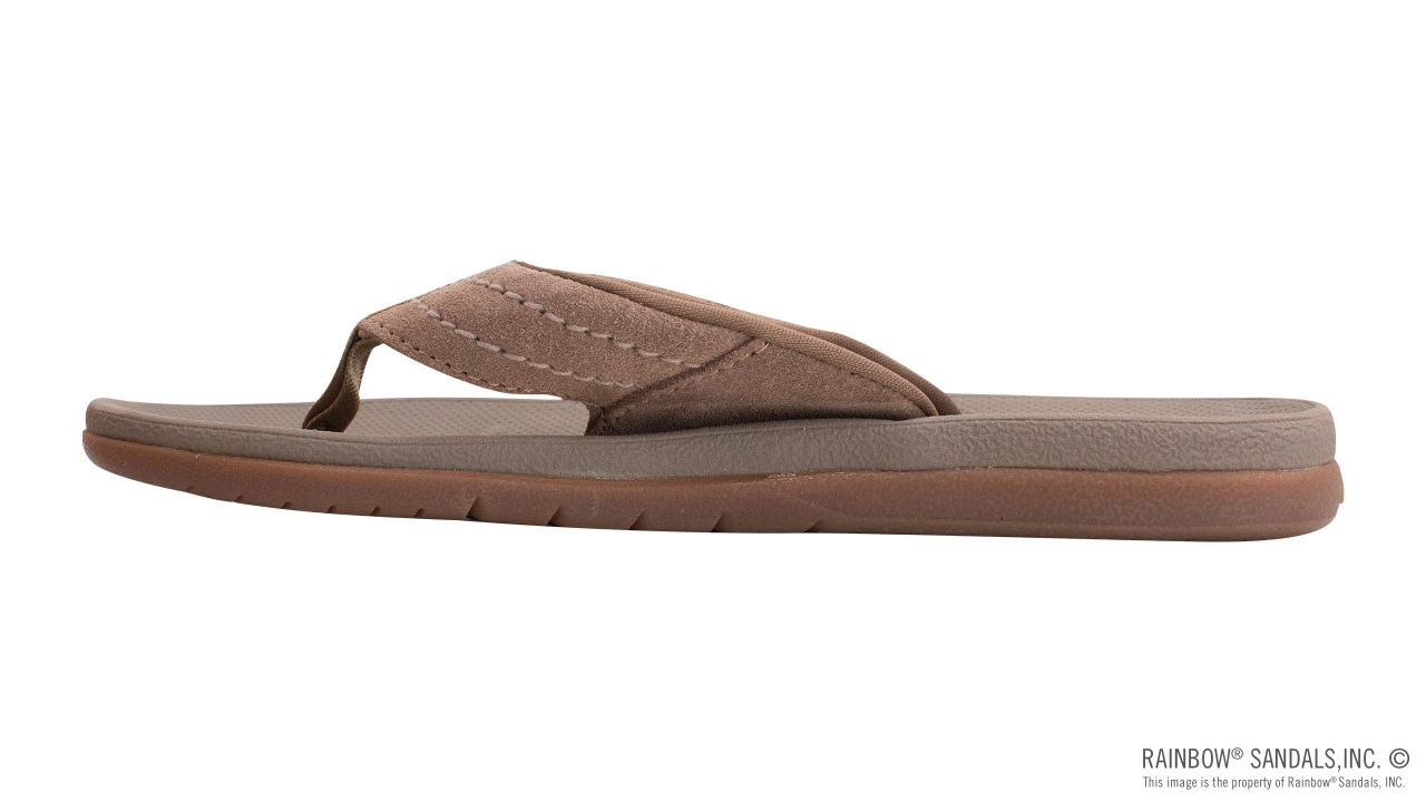 Outlet ๐ Rainbow ๐ฉด Sandals Rainbow Men's East Cape Molded Rubber With Natural Suede Strap Brown โ - Image 2