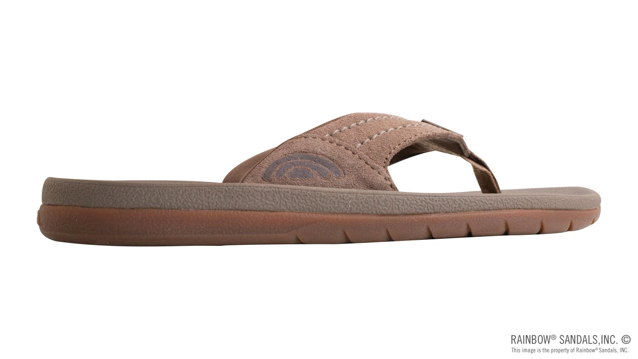 Outlet ๐ Rainbow ๐ฉด Sandals Rainbow Men's East Cape Molded Rubber With Natural Suede Strap Brown โ - Image 4