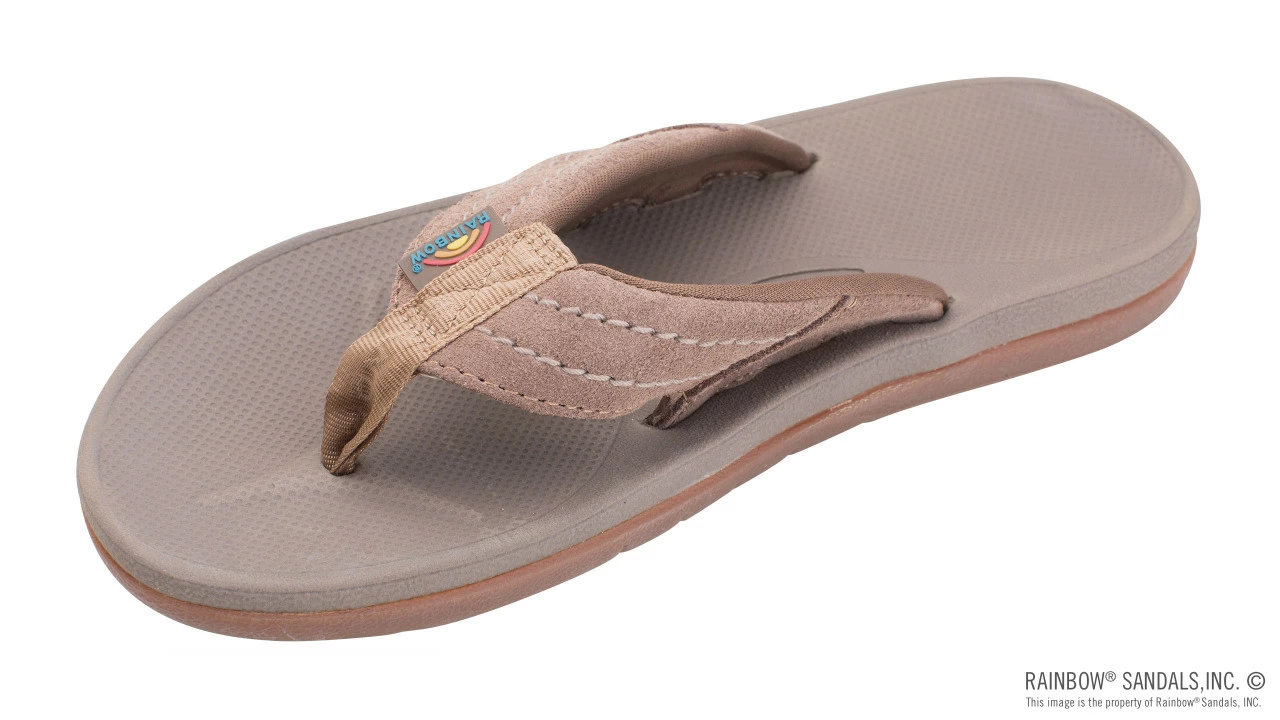 Outlet ๐ Rainbow ๐ฉด Sandals Rainbow Men's East Cape Molded Rubber With Natural Suede Strap Brown โ