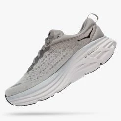 Best Sale 👍 Hoka Men's Bondi 8 Running 👞 Shoe Sharkskin/Harbor Mist ✨