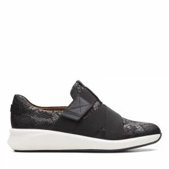 Cheapest 😉 Clarks 👩 Women's Un Rio Strap 👟 Sneaker- Black Snake 🧨