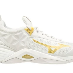 Promo ✨ Mizuno Wave Momentum 2 👩 Women's Volleyball 👟 Shoe - White/Gold ❤️