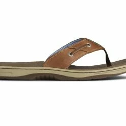 Best Sale ❤️ Sperry Topsider Sperry Men's Baitfish Flip-Flops - Tan Leather 🥰