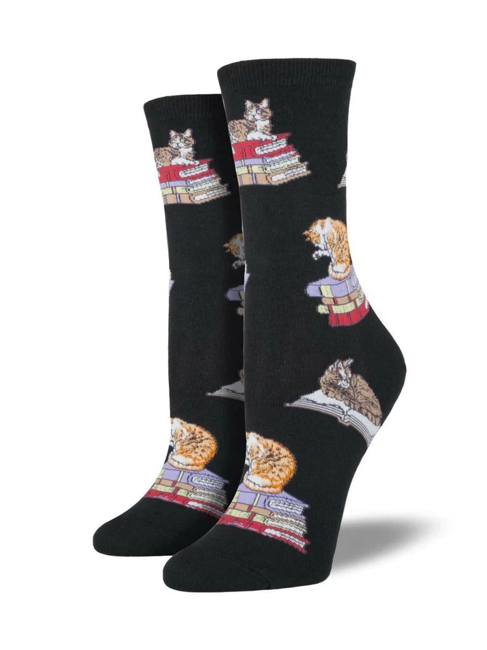 Cheapest π Socksmith π© Women's Cat On Books Sock - Black β€οΈ