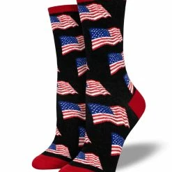Brand new 😉 Socksmith 👩 Women's Old Glory 🧦 Socks - Black 😉