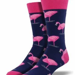 Promo 👍 Socksmith Men's Flamingo 🧦 Socks - Navy 🎉