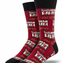 Coupon 🛒 Socksmith Men's Jackpot 🧦 Socks - Red 🤩