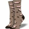 Flash Sale 🥰 Socksmith 👩 Women's Pig Out 🧦 Socks - Brown Heather 😍