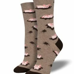 Flash Sale 🥰 Socksmith 👩 Women's Pig Out 🧦 Socks - Brown Heather 😍