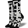 Cheapest 🎁 Socksmith 👩 Women's Sunday Crossword 🧦 Socks - Black 🎉