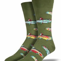 Discount ✔️ Socksmith Men's Trout 🧦 Socks - Parrot Green 😉